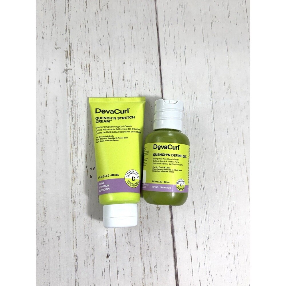DevaCurl Quench Defining Curl Cream & Styling Gel Set 3oz NEW Sealed Curly Hair